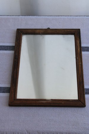 Ancien petit miroir en bois