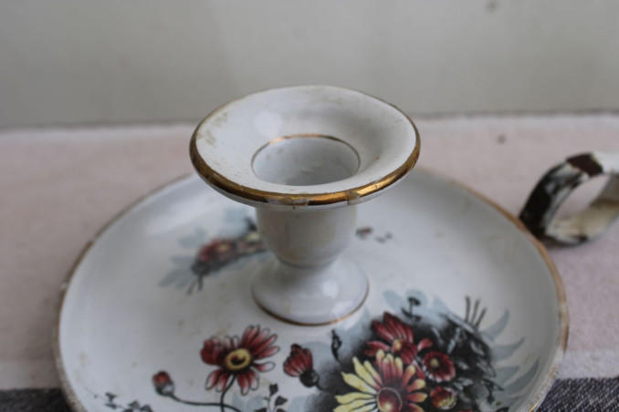 Ancien bougeoir en émail