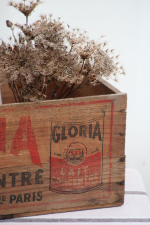 Ancienne caisse de rangement en bois