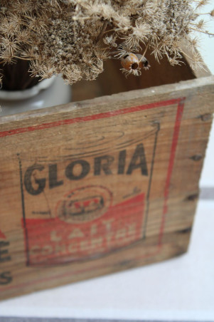 Ancienne caisse de rangement en bois