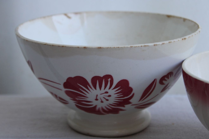 Lot de 2 anciens bols en céramique