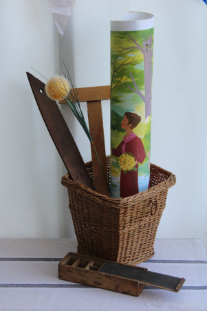 Corbeille à papier en osier