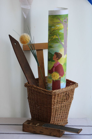 Corbeille à papier en osier