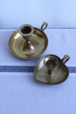 Lot de 2 bougeoirs en laiton