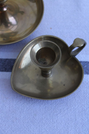 Lot de 2 bougeoirs en laiton