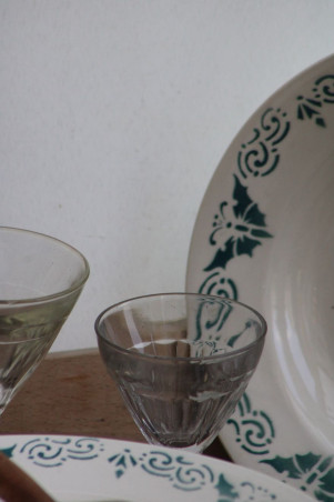 Lot de 8 assiettes en céramique "Papillons"