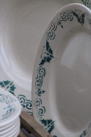 Lot de 8 assiettes en céramique "Papillons"