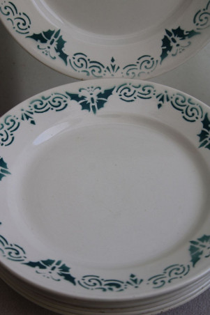 Lot de 8 assiettes en céramique "Papillons"