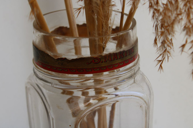 Ancien bocal à confiserie en verre