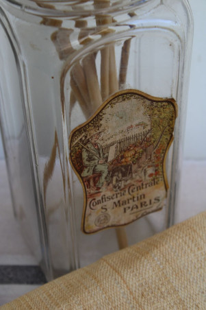 Ancien bocal à confiserie en verre