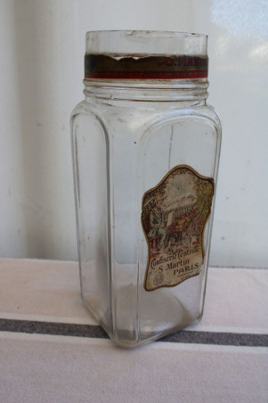 Ancien bocal à confiserie en verre