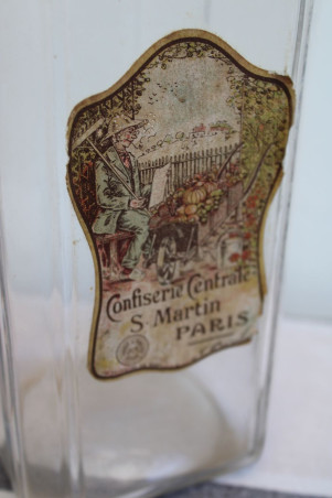 Ancien bocal à confiserie en verre