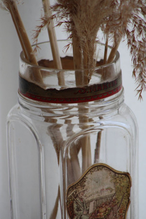 Ancien bocal à confiserie en verre