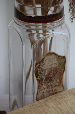 Ancien bocal à confiserie en verre