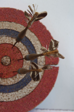 Ancien jeu de fléchettes en bois