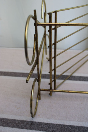 Porte-vinyles en métal doré