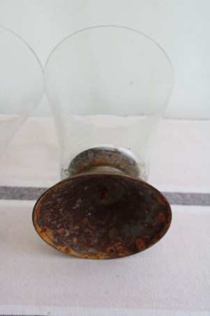 Lot de deux photophores en verre