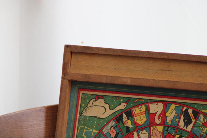 Ancien jeu de l'oie en bois