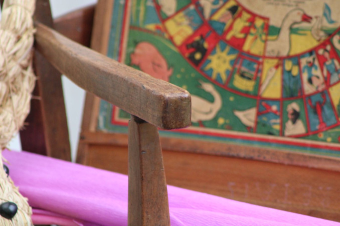 Ancien jeu de l'oie en bois
