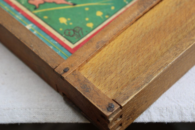 Ancien jeu de l'oie en bois