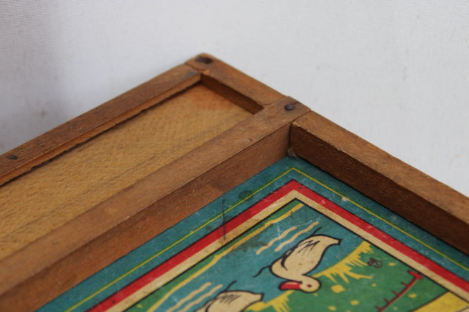Ancien jeu de l'oie en bois