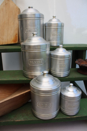 Lot de 6 pots à épices en aluminium