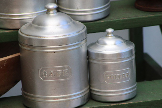 Lot de 6 pots à épices en aluminium