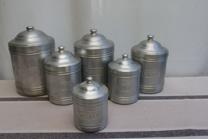Lot de 6 pots à épices en aluminium