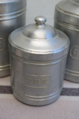 Lot de 6 pots à épices en aluminium