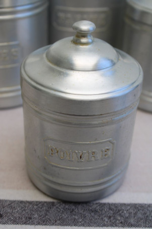 Lot de 6 pots à épices en aluminium