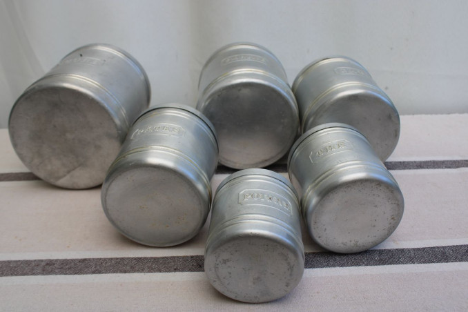 Lot de 6 pots à épices en aluminium