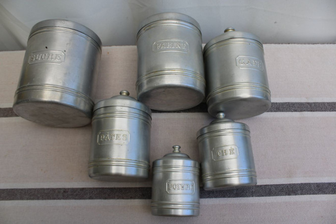 Lot de 6 pots à épices en aluminium